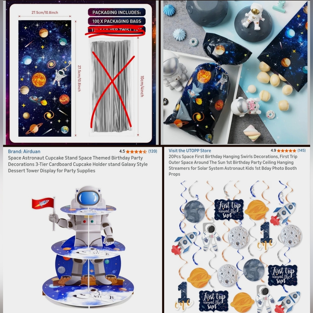 🔖 75-Piece Space-Themed Party Supplies
